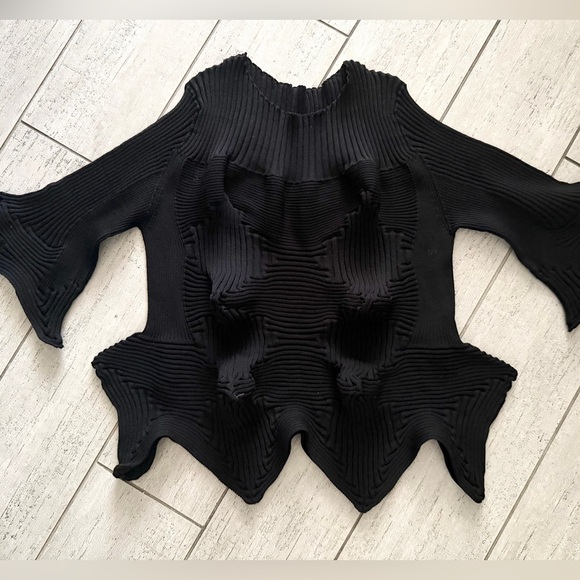 NWOT Issey Miyake Black LINKAGE Top - Size JP2 / US OS - Picture 2 of 6